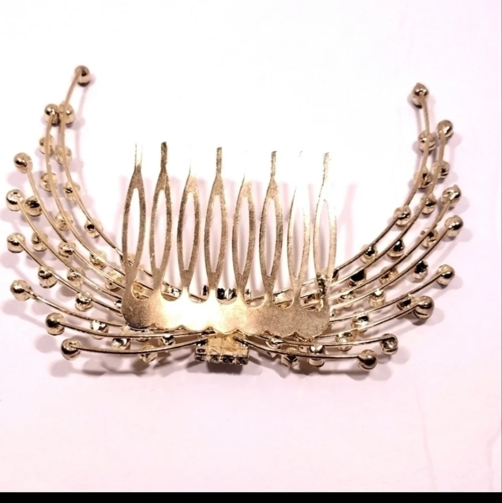 Amber Crystal Hair Comb NWOT
